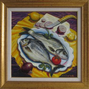 Print of Impressionism Fish Paintings by Kazım Çalışır