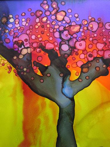 Print of Abstract Expressionism Tree Paintings by Susan Riha Parsley