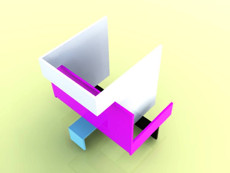 Original Conceptual Geometric Sculpture by Celino Deira