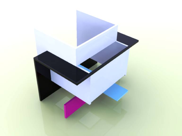 Original Conceptual Geometric Sculpture by Celino Deira