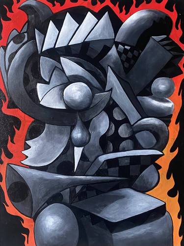 Original Cubism Abstract Paintings by Charlie Apple