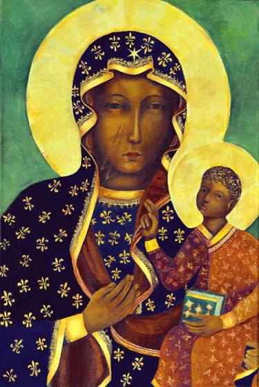 Our Lady of Czestochowa Black Madonna Poland Virgin Mary and Child thumb