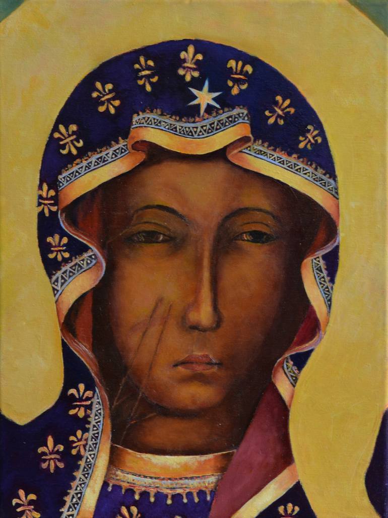 Our Lady Of Czestochowa Black Madonna Of Poland Icon Painting By Magdalena Walulik | Saatchi Art