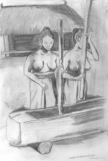 Print of Figurative Women Drawings by anto karsowidjojo