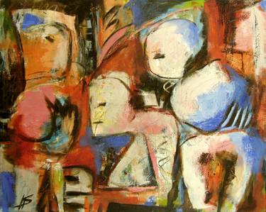 Original Abstract People Paintings by Karl-Heinz Schicht