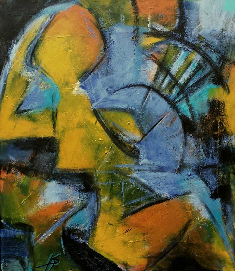 Original Abstract Nude Painting by Karl-Heinz Schicht