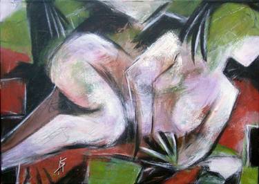 Original Cubism Nude Paintings by Karl-Heinz Schicht