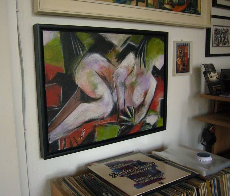 Original Cubism Nude Painting by Karl-Heinz Schicht
