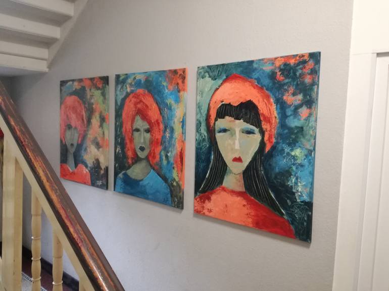 Original Expressionism People Painting by Karl-Heinz Schicht