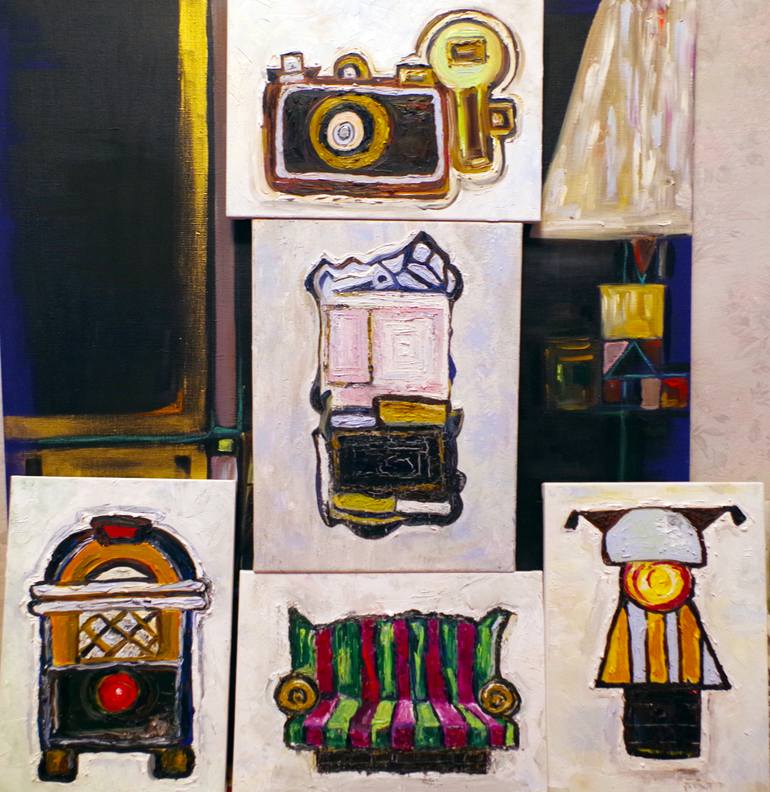 Original Abstract Transportation Painting by Maria Pie