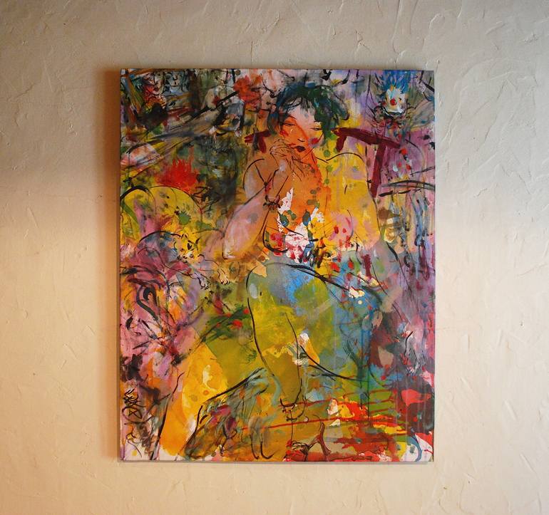 Original Expressionism Women Painting by Earthstone Chu