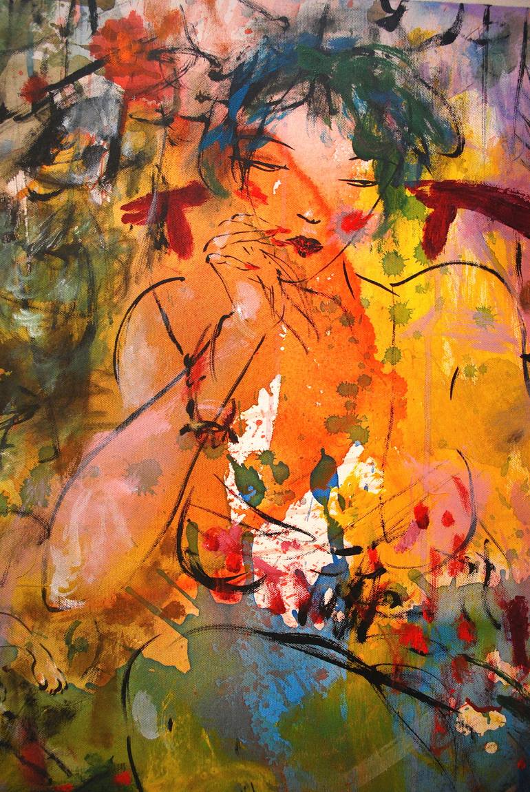 Original Expressionism Women Painting by Earthstone Chu