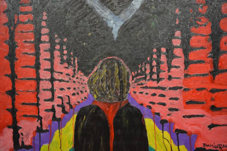 Original Abstract People Painting by Daniel Pultorak