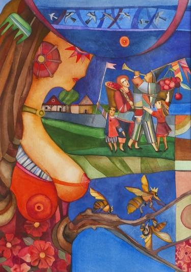 Print of Modern Family Paintings by Marina Eimer