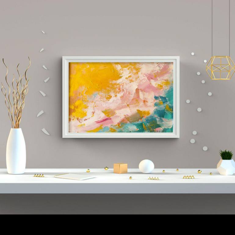 Original Abstract Expressionism Beach Painting by Olga Pichkoorova