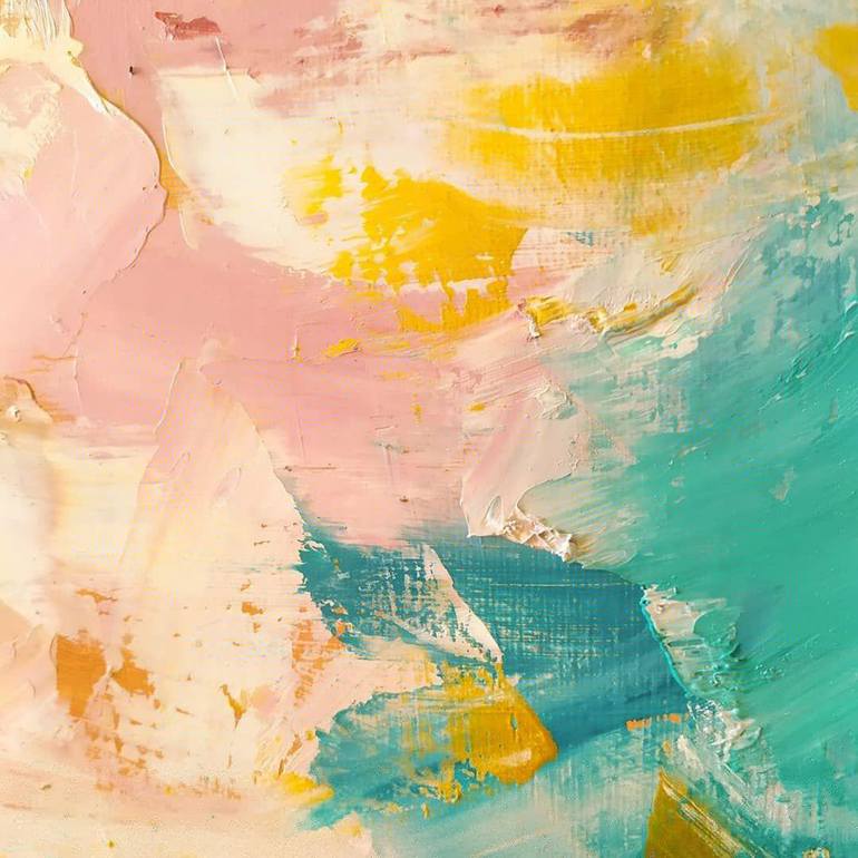 Original Abstract Expressionism Beach Painting by Olga Pichkoorova