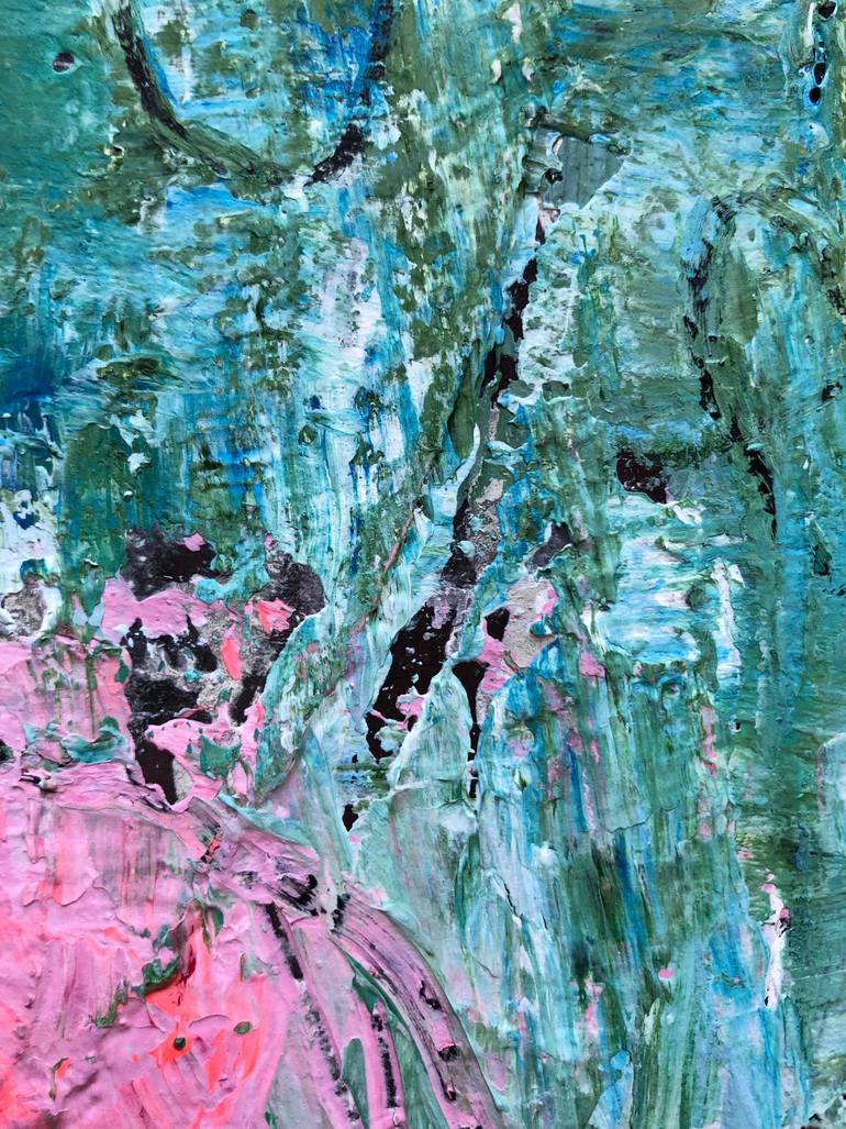 Original Abstract Floral Painting by Laurence Moracchini