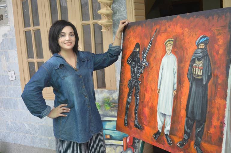 Original Portraiture Political Painting by Nadra Khan