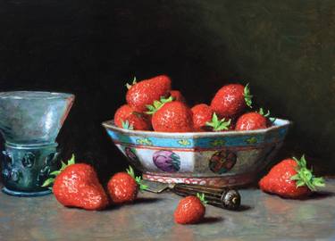 Still life with strawberries and Chinese bowl thumb
