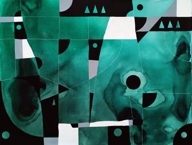 Print of Abstract Geometric Paintings by Newton Scheufler