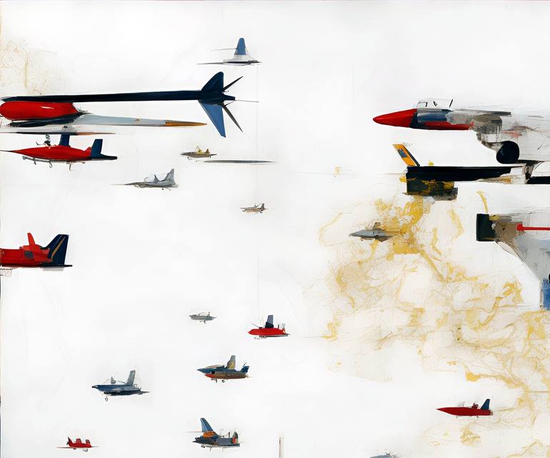 Original Surrealism Airplane Digital by Newton Scheufler