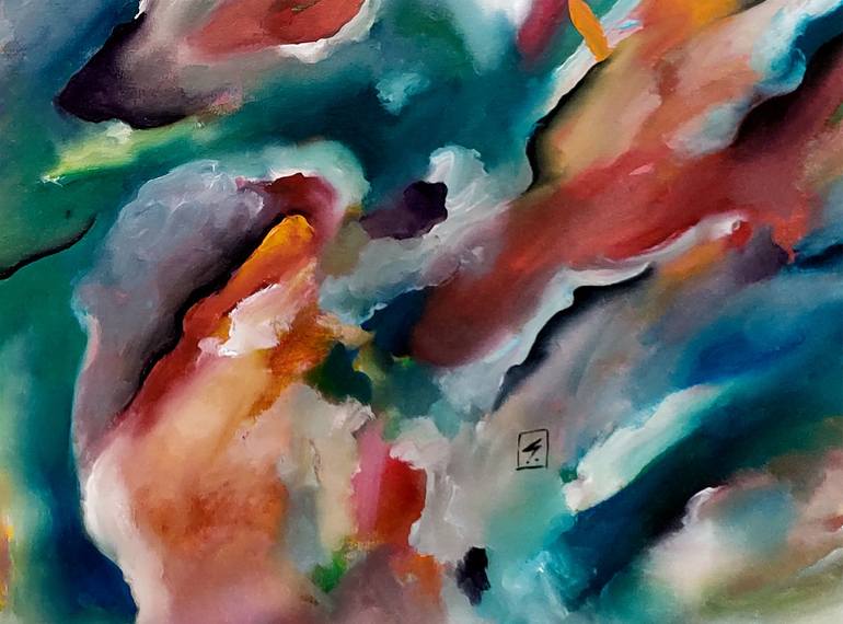 Original Abstract Painting by Newton Scheufler