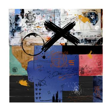 Original Abstract Expressionism Calligraphy Mixed Media by Newton Scheufler