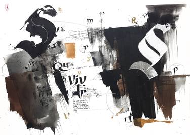 Print of Abstract Calligraphy Paintings by Newton Scheufler