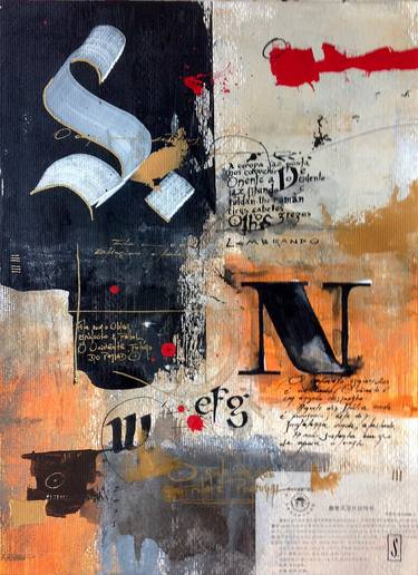 Print of Abstract Expressionism Calligraphy Paintings by Newton Scheufler