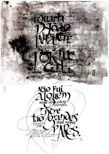 Print of Calligraphy Paintings by Newton Scheufler