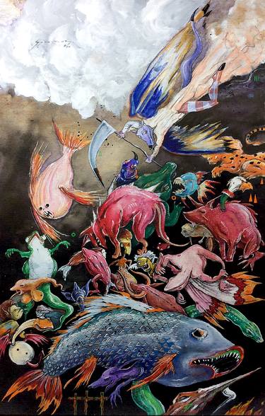 Original Surrealism Fantasy Paintings by Newton Scheufler