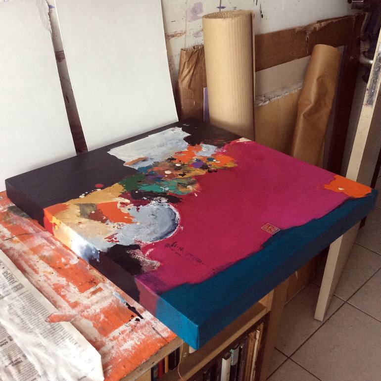 Original Abstract Painting by Newton Scheufler