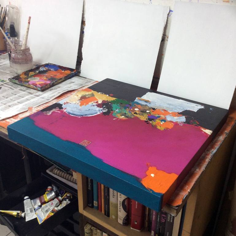 Original Abstract Painting by Newton Scheufler