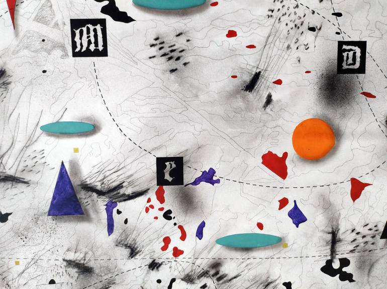 Original Dada Politics Painting by Newton Scheufler