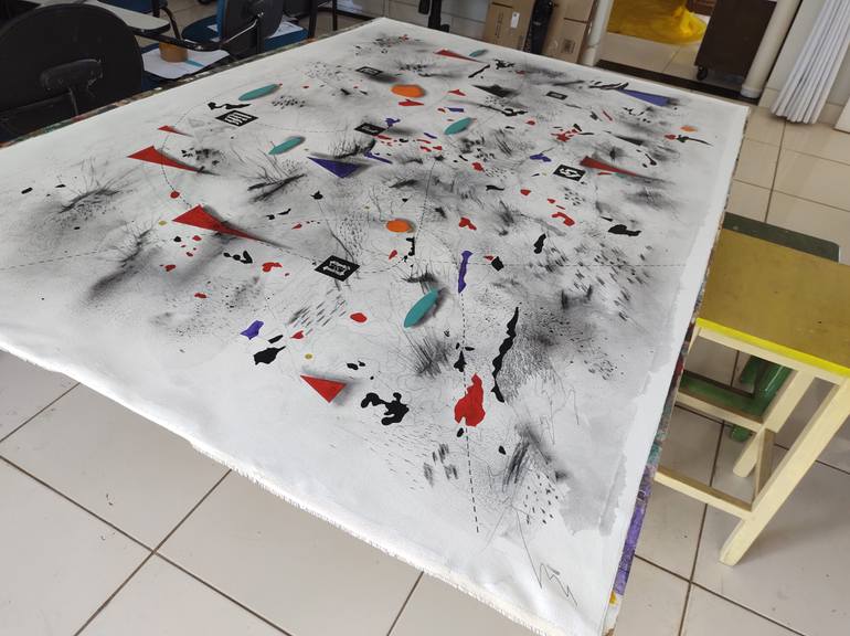 Original Dada Politics Painting by Newton Scheufler