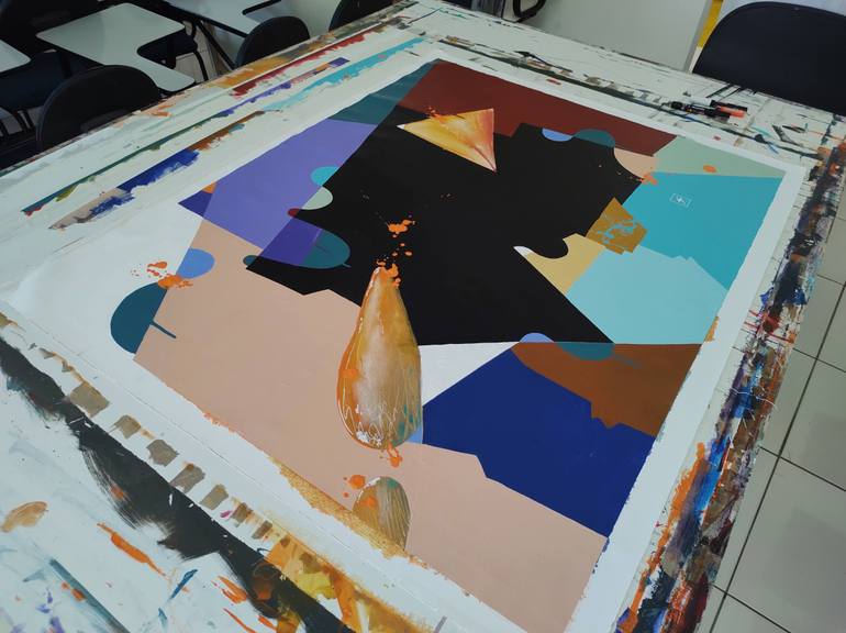 Original Abstract Love Painting by Newton Scheufler