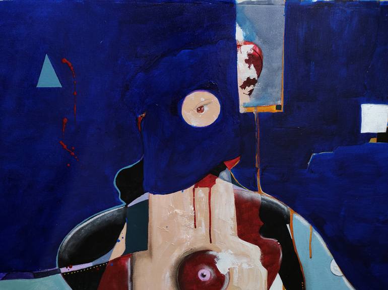 Original Conceptual Nude Painting by Newton Scheufler