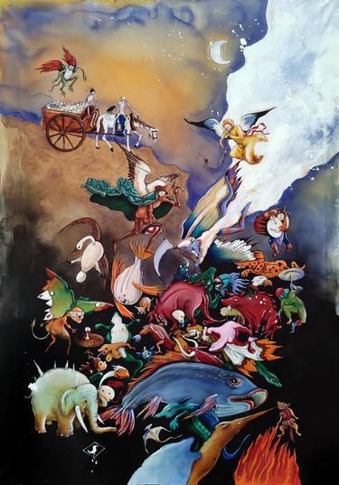 Original Surrealism Fantasy Paintings by Newton Scheufler