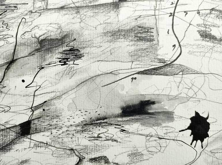 Original Expressionism Landscape Drawing by Newton Scheufler