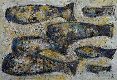 Print of Abstract Expressionism Fish Paintings by Nadezda Kolesnikova