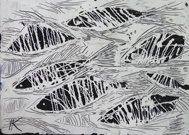 Print of Abstract Fish Drawings by Nadezda Kolesnikova