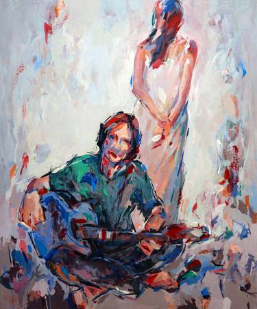 Original Expressionism People Paintings by Majid Eskandari