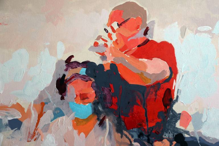 Original Expressionism People Painting by Majid Eskandari