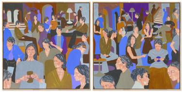 Original Abstract People Painting by Erna Ucar