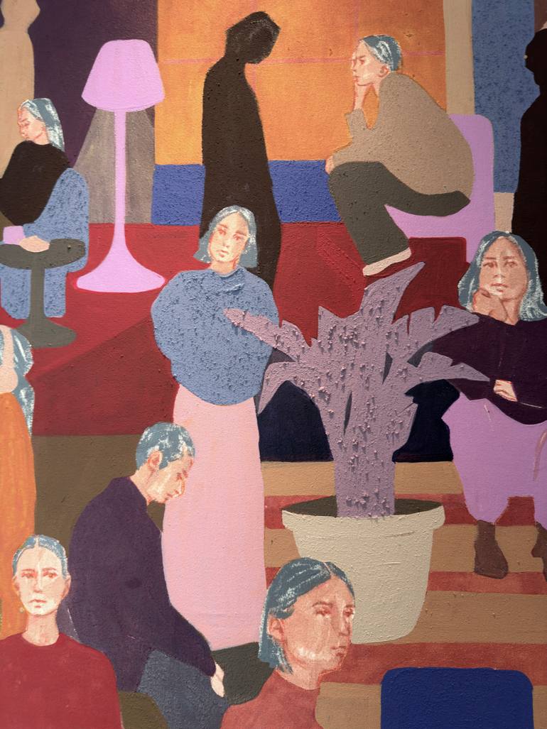 Original Abstract People Painting by Erna Ucar