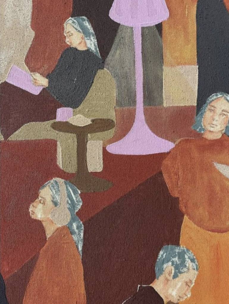Original Abstract People Painting by Erna Ucar
