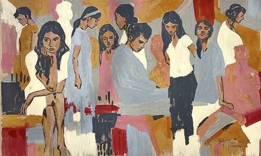 Original Expressionism People Paintings by Erna Ucar