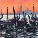 Venice Gondolas Twilight by Randy Sprout