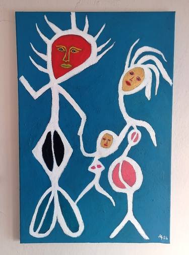 Original Abstract Family Painting by Aydin Yasalar