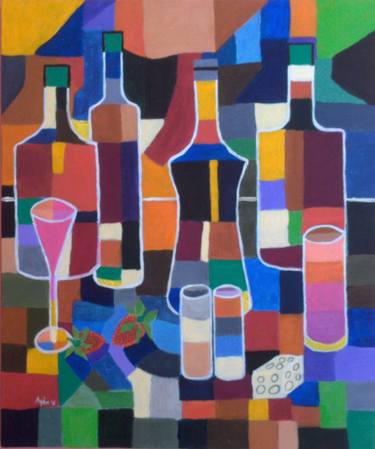 Original Cubism Food & Drink Paintings by Aydin Yasalar
